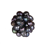 Perlenball, Perlenkugel, Ã˜15-16mm, Süßwasserperlen,metallic blau